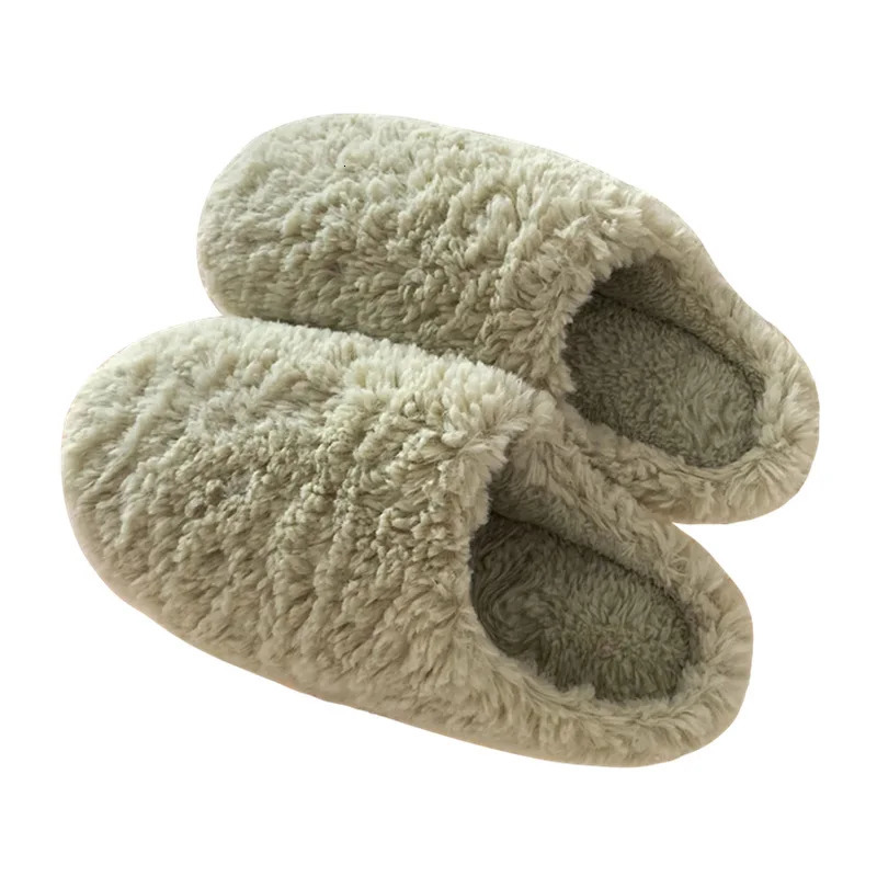 Japanese Simple Solid Color Home Slippers For Women Girls Cute Fluffy Winter Warm Indoor Bedroom Slides Female Furry Shoes 250106
