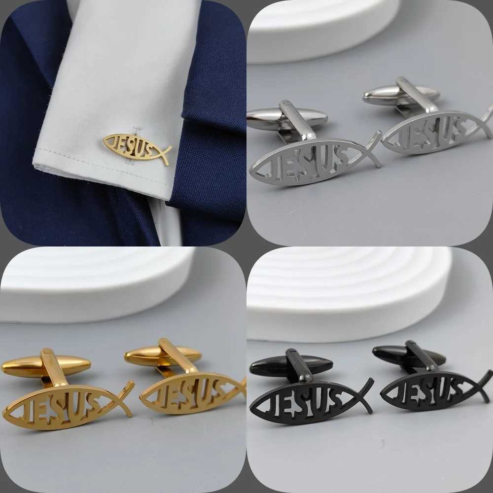 New fish cufflinks fashionable metal shirt cufflinks retro style set accessories suitable for dinner parties W250111