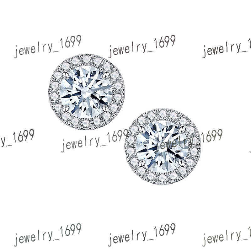 Wholesale 925 Sterling Silver Round Moissanite Diamond Screw Stud Earrings Men Women