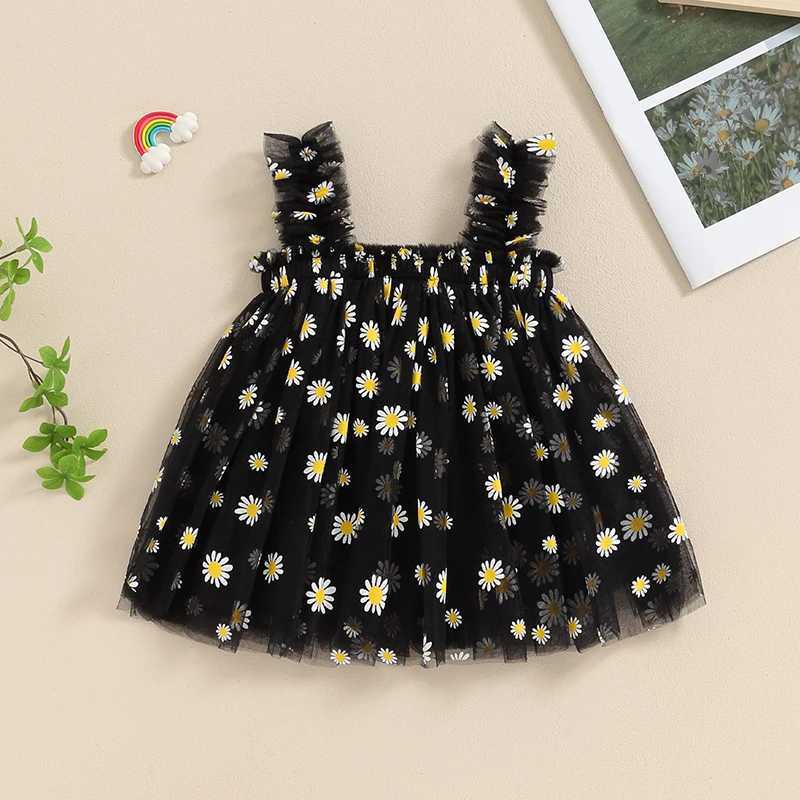 FOCUSNORM 1-5Y Summer Preschool Childrens Girls Princess Dress Sleeveless Flower Gaul Mesh Tutu Sundress W250111