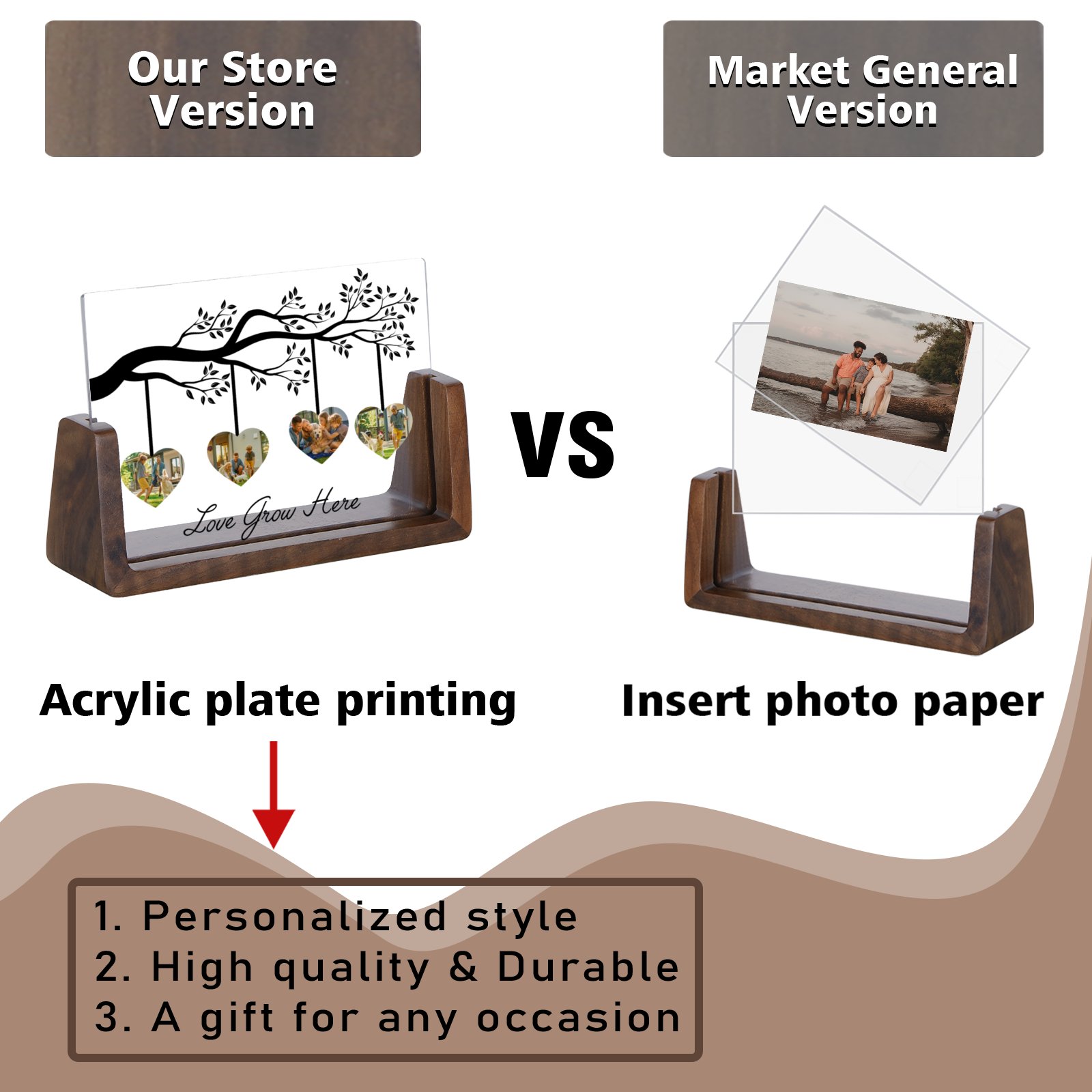 Custom Family Picture Frame with Photos Tree Personalized Living Room Decoration Mother's Day Gift for Mom from Daughter Son H260306