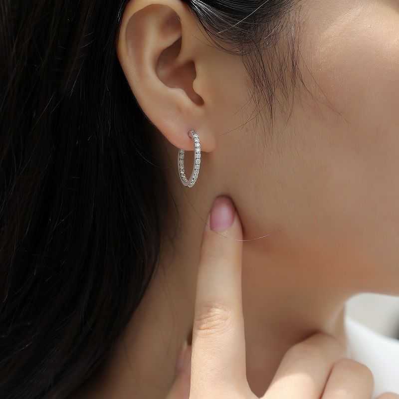 100% Moissanite Round Earrings for Halloween New 925 Sterling Silver Earrings GRA Certified High Quality Womens Jewelry