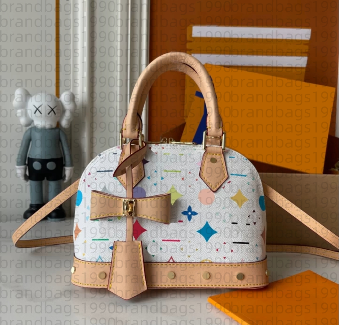 new women shoulder bag leather takashi murakami handbag luxury designer baguette canvas tote colorful waist bag composite lady beach clutch purse 2025 wallets bags