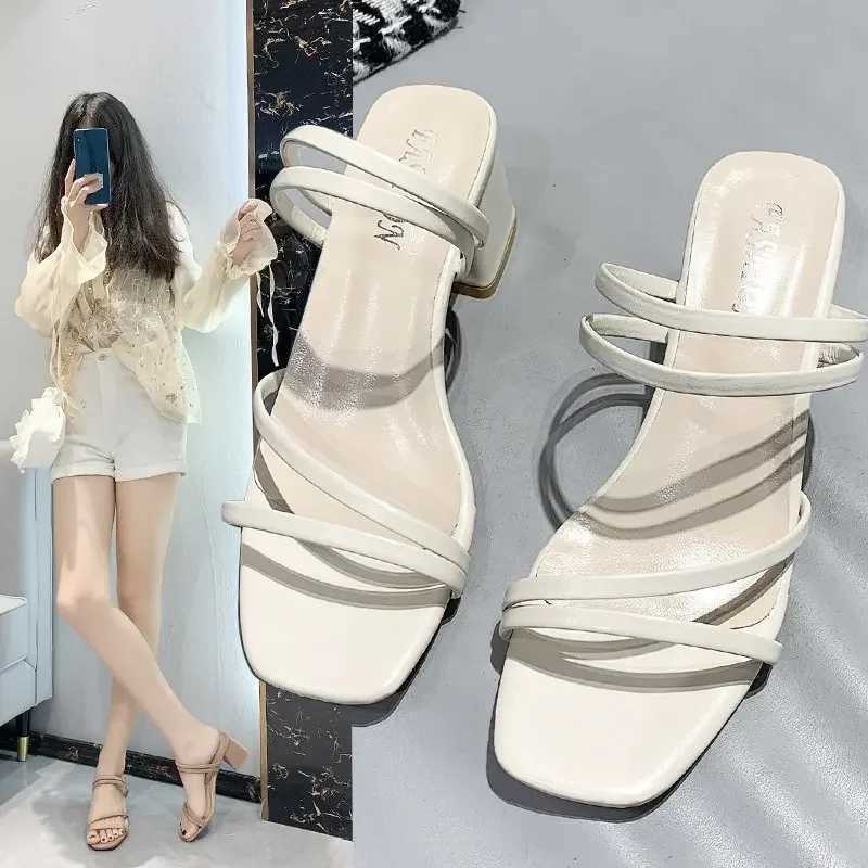 New Arrival New womens sandals womens square sandals elegant summer slippers fashionable womens sandals T250110