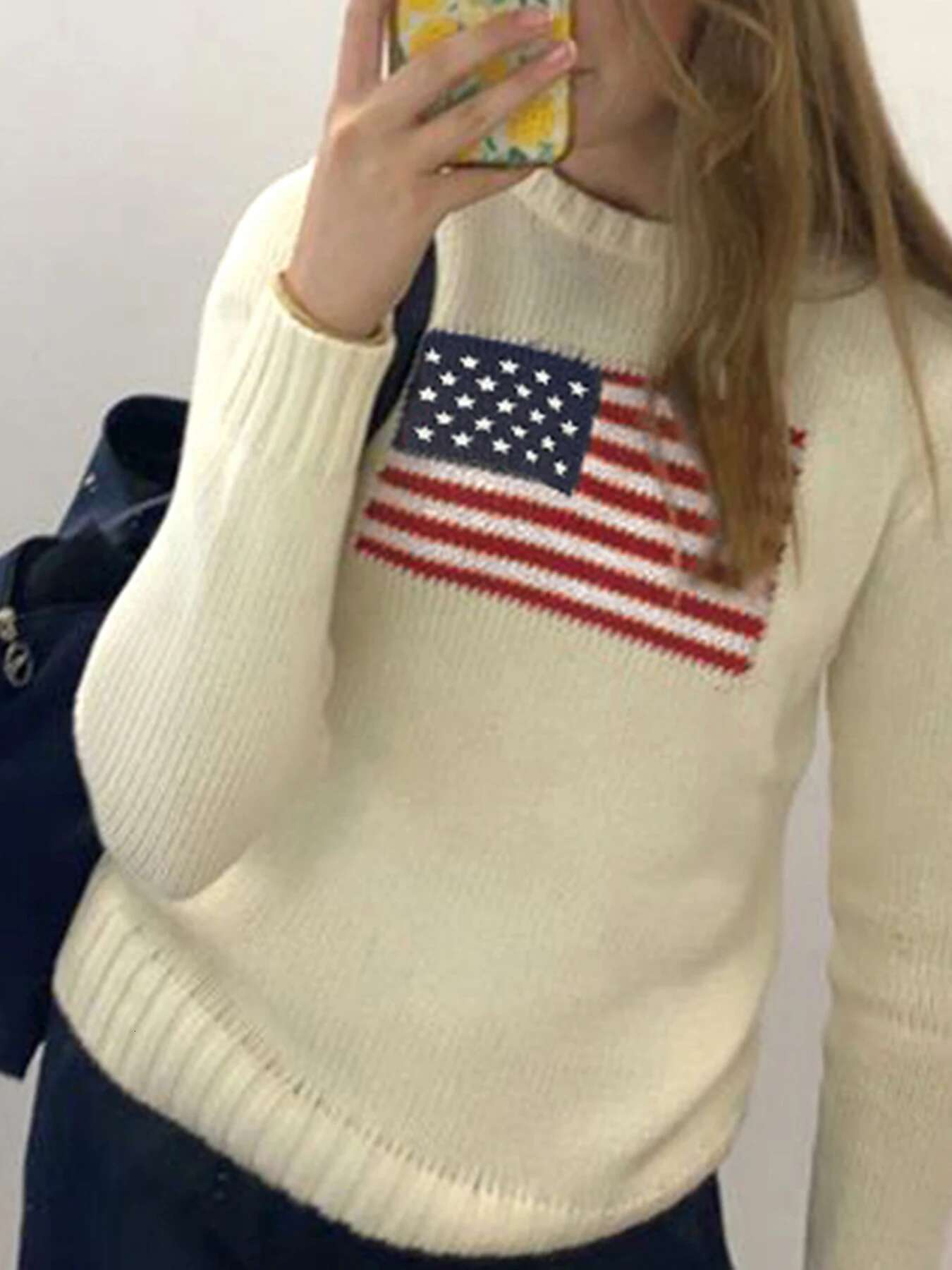 Cuteandpsycho Autumn Graphic Print Knit Sweaters Crewneck Haruku Aesthetic Pullovers Y2k Vintage Casual Loose Outfits Women