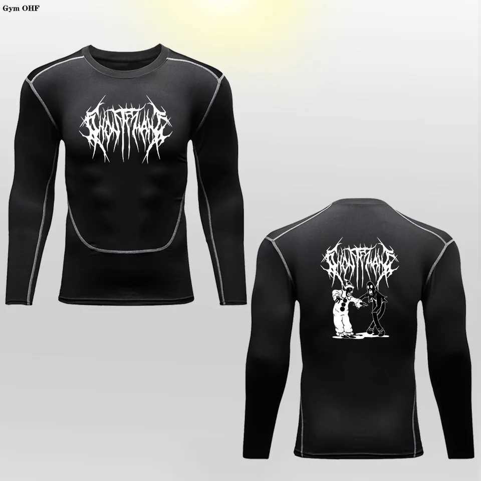 Graphic T-shirt mens clothing sportswear compression fast drying long sleeved running bodybuilding Jujitsu boxing underwear W250111