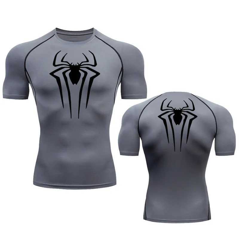 2099 mens T-shirt compression shirt summer casual top fitness sports navy blue quick drying sportswear gym mens clothing W250111