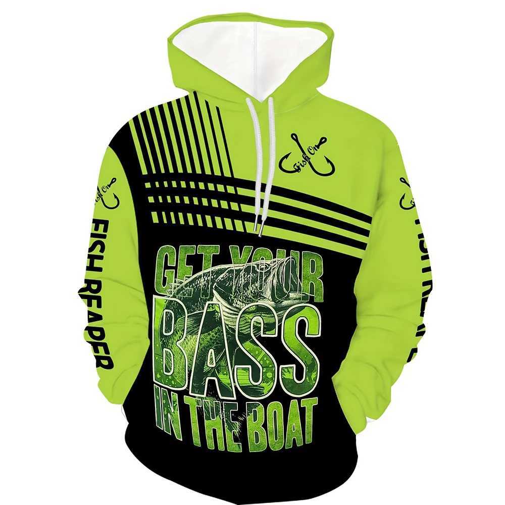 Autumn and Winter Outdoor Fishing Printed Mens Hoodie Fashion Long Sleeve Sportswear New Field Hoodie Casual Mens Clothing Top W250110