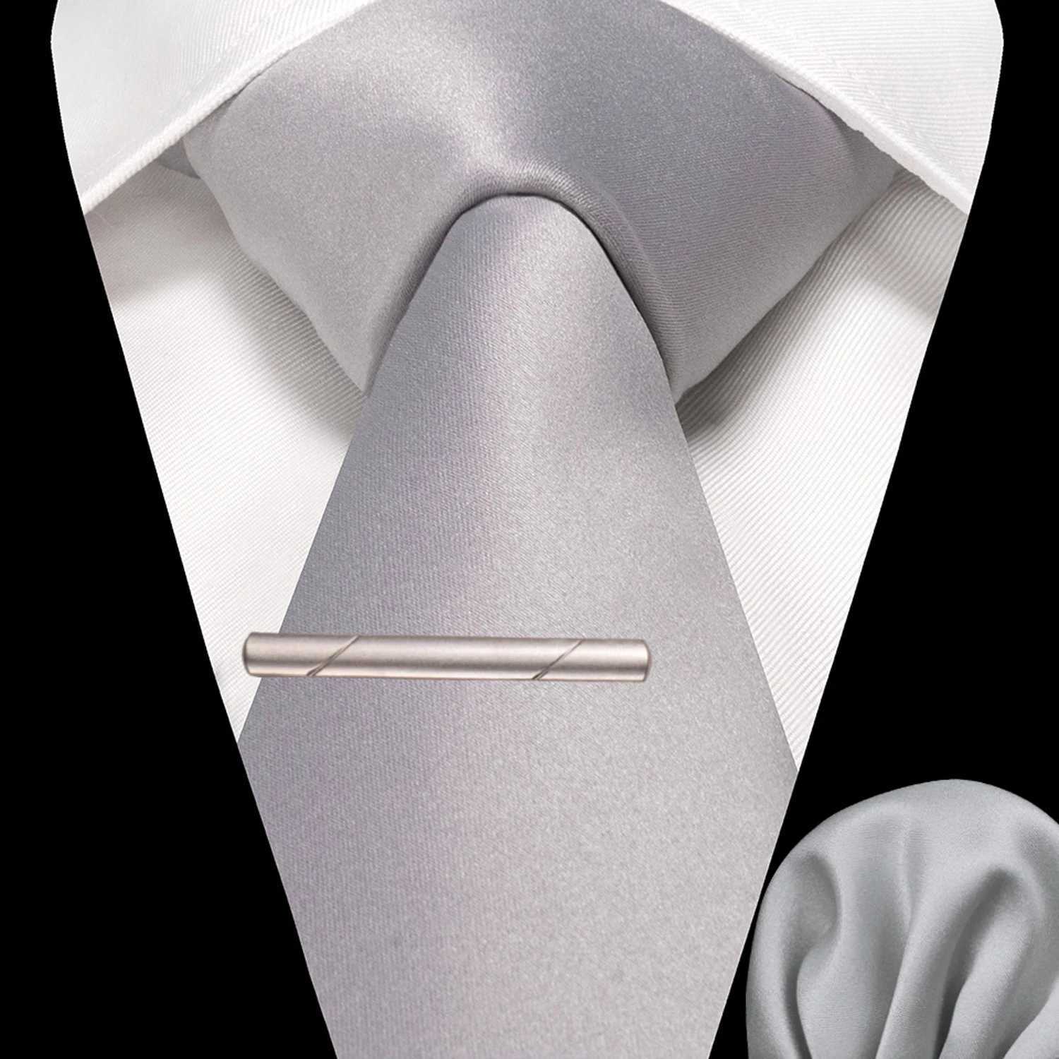 JEMYGINS Solid Polyester Mens Tie Handle Tie Clip Set Blue Pink Mint Green Necklace Used for Wedding Party Decoration W250111