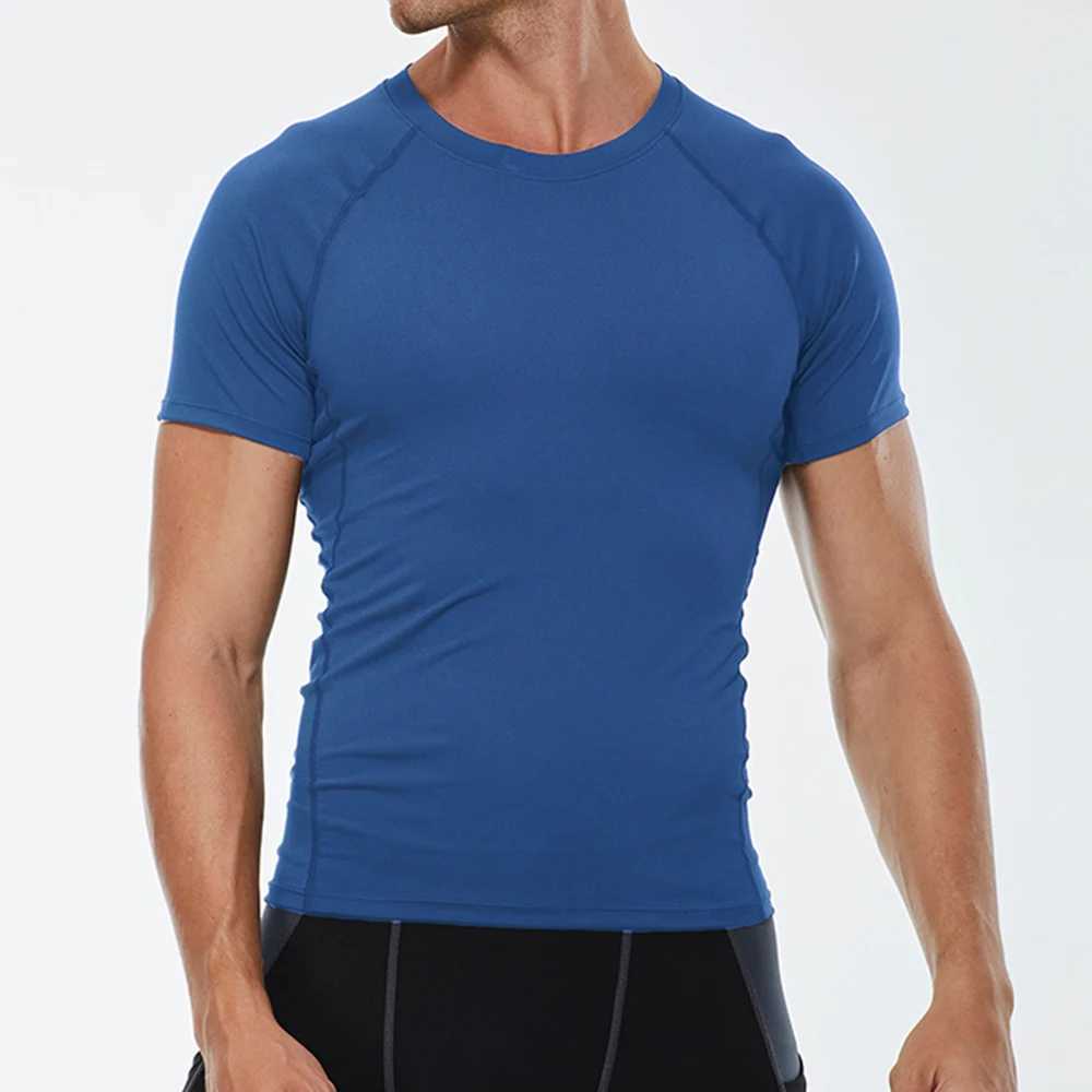 Mens compression shirt quick drying short sleeved sports T-shirt gym running T-shirt mens outdoor fitness breathable top W250111