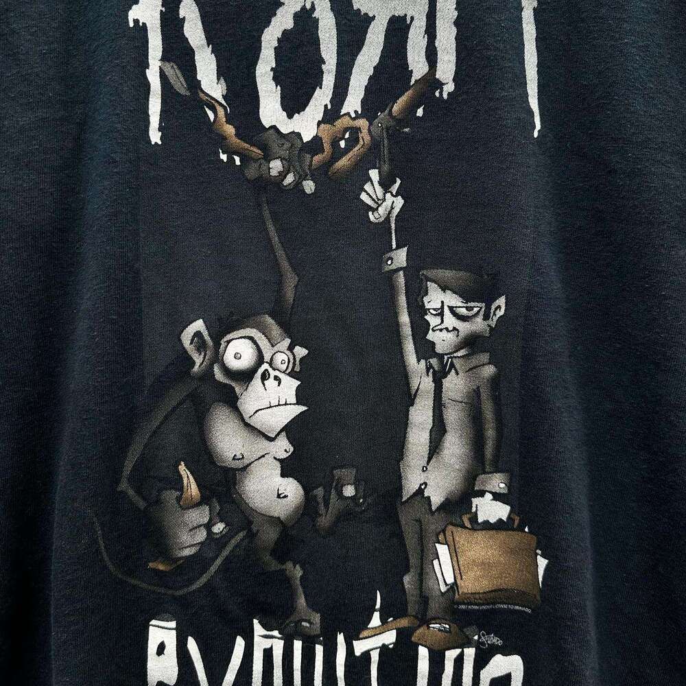 Korn Rock Band Relaxation Printed Top Summer Loose and Versatile Bottom Short Sleeve T-shirt Japanese Style