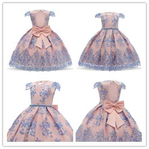 New Years clothing big bow childrens girl wedding childrens dress girl princess Pageant formal dress dance party girl Christmas dress W250111