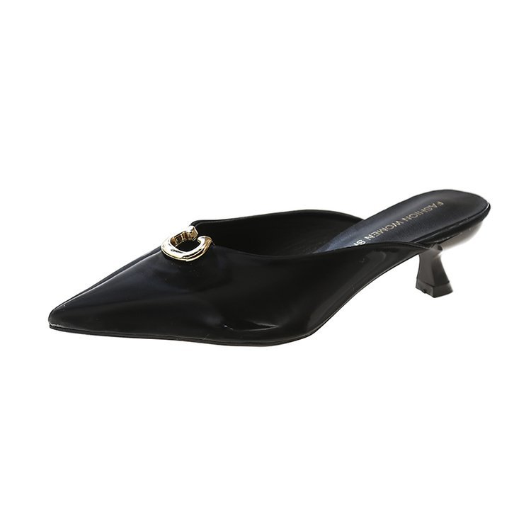 Women Slippers New Fashion High hot Heel Pointed Toe Versatile Triple Black White Yellow Green Pink Free shipping