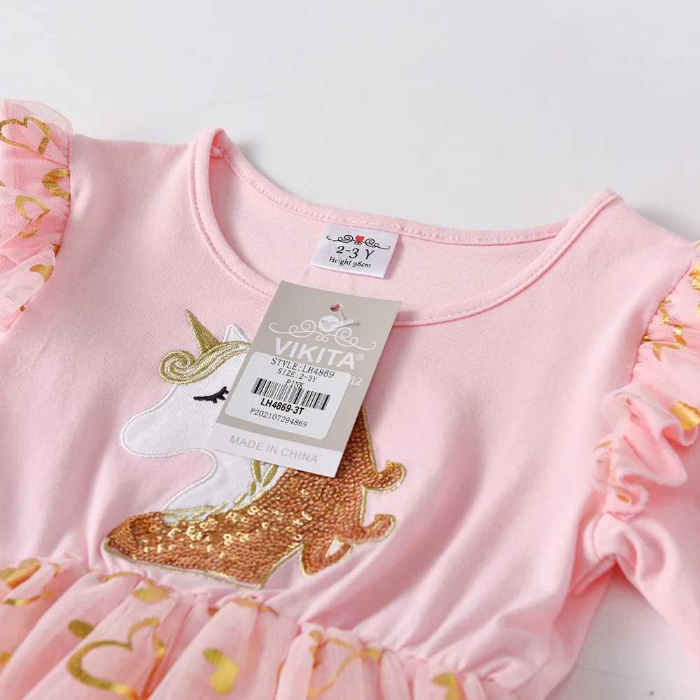 Vegeta girl princess dress sequined long sleeved autumn dress childrens birthday party wedding dress chiffon dress childrens clothing W250111