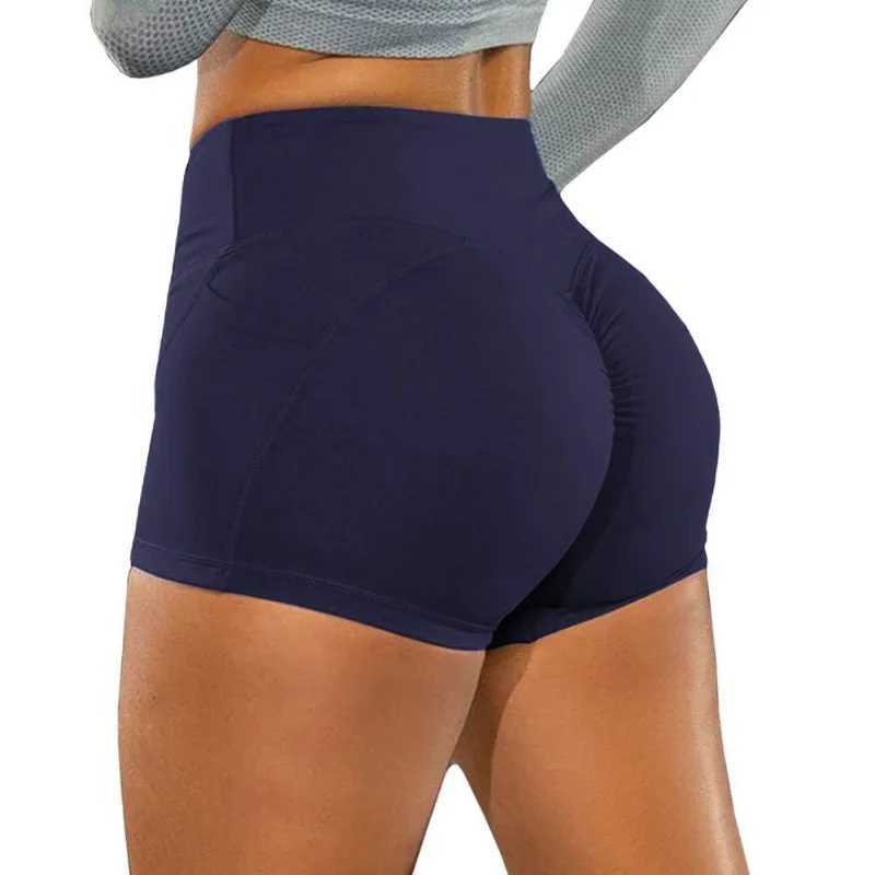 Sportswear Woman Gym Yoga Shorts High Waist Lifting Push Up Tight Short Sports Pocket Fitness Lady Seamless Yoga Workout ShortsXJ250111