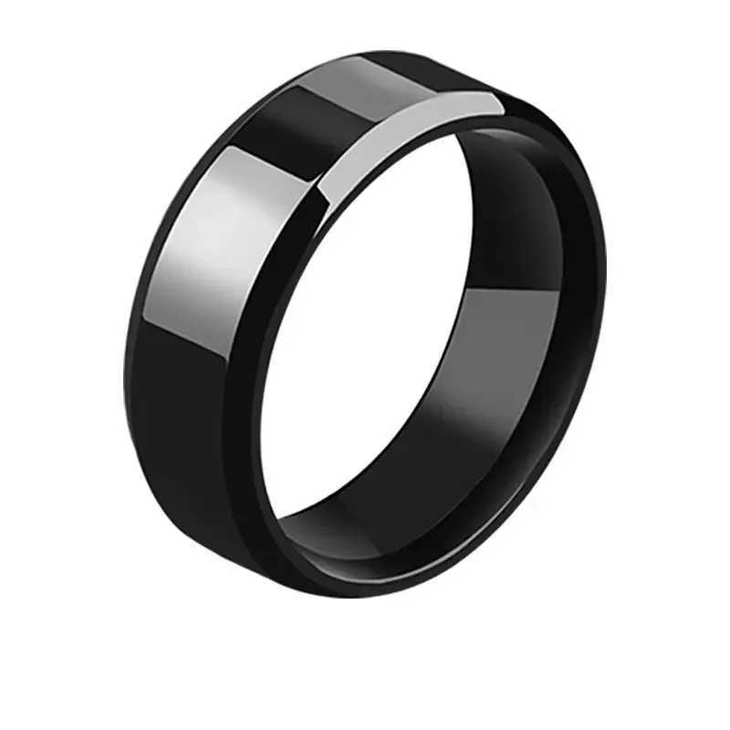 Simple stainless steel ring titanium punk fashionable personality metal beveled polished ring suitable for womens parties W250111