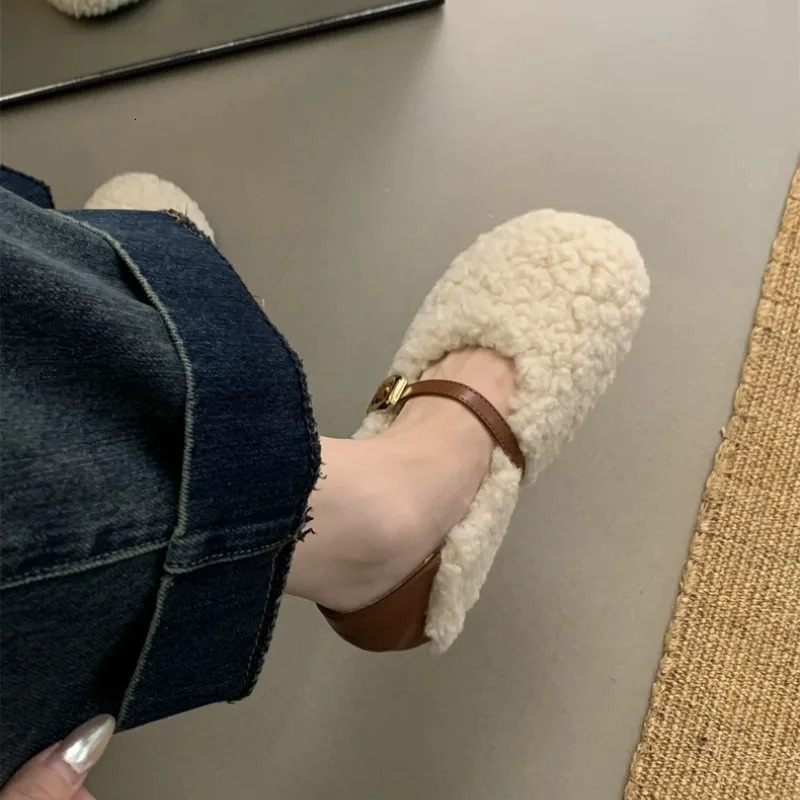 Winter Shoes Women Round Toe Slip-on Female Footwear Loafers Fur Casual Sneaker Autumn Modis Slip on Dress Moccasin Fall 250106