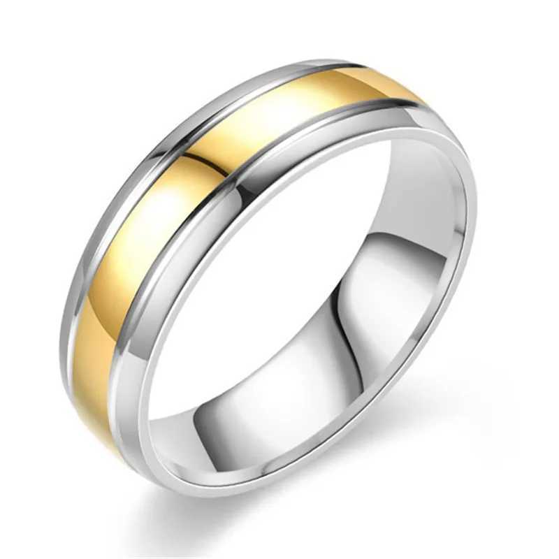 Simple 6mm Ring for Women Men Prevent Allergy High Polished Wedding Rings Stainl Steel Couple Finger Jewelry GiftsXJ250110