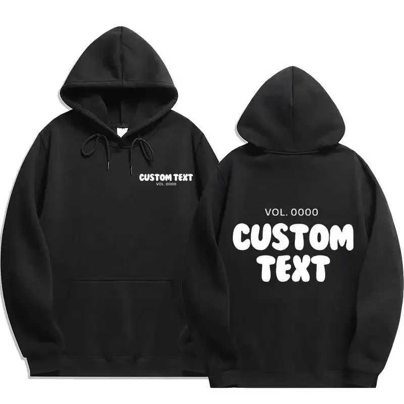2024 New Customized Text Hoodie Mens Fashion Sportswear Cool Casual Harajuku Street Clothing Zipper Hoodie W250110