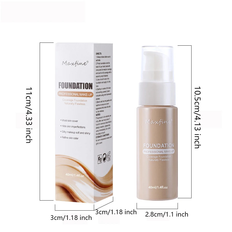 Liquid Foundation Longlasting Waterproof Oil Control Moisture Concealer High Coverage Female Cosmetics 241230