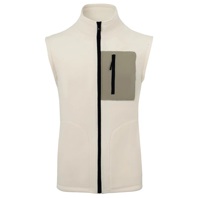 Men Autumn Winter Outdoor Polar Fleece Vest Pure Color Multiply Pockets Jacket Thick Warm ColdProof Vesty Drop 250107