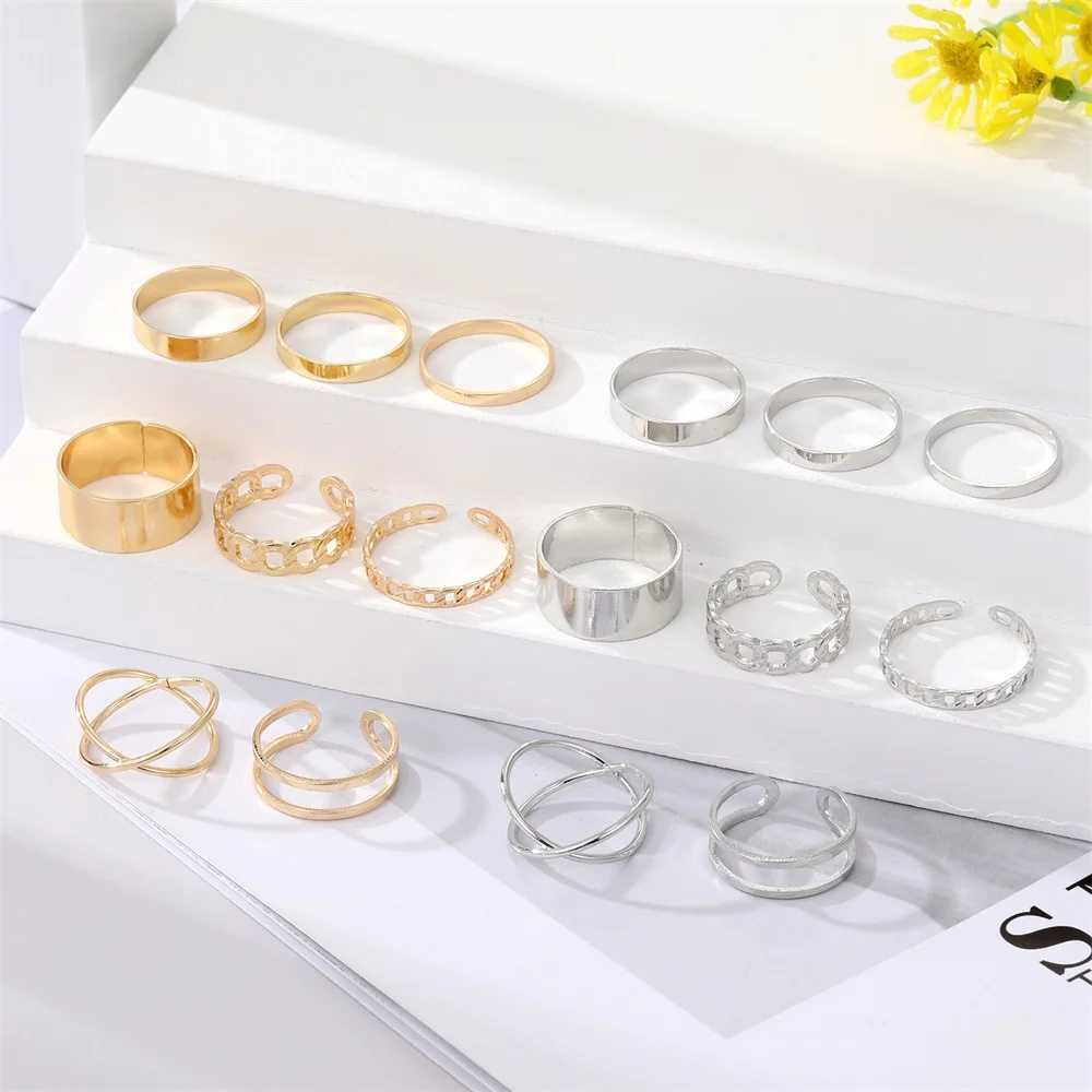 Bohemian Cross Wide Ring Set Suitable for Women Simple Chain Finger Tail Ring 2022 New Bijoux Jewelry Gift Ring W250111