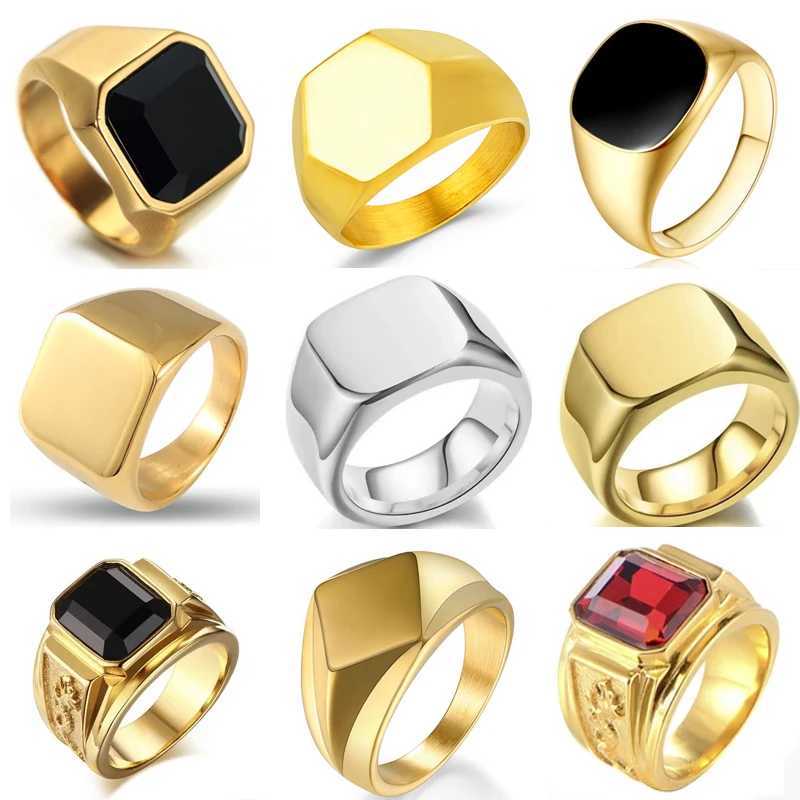 Milangirl Biker Punk Style Rings for Men Width Signet Square Finger Fashion Brand Jewelry Accories Whole SaleXJ250110
