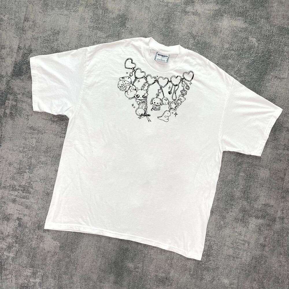 Inspiration American washed West Coast short T-shirt trendy and versatile, genderless hip-hop half sleeved