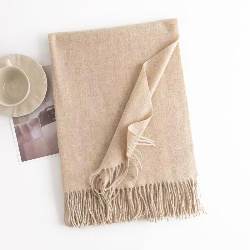 T078 scarf autumn and winter atmosphere ladies all-match cashmere scarf solid color simple warm neck shawl