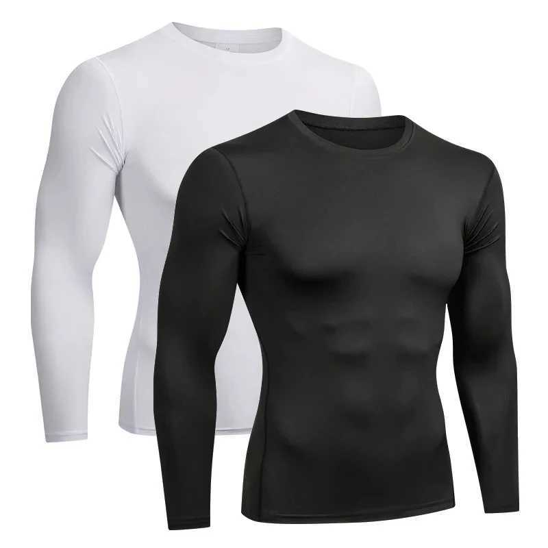 Mens compression shirt long sleeved bottom quick drying running T-shirt sports exercise top fitness suit W250111