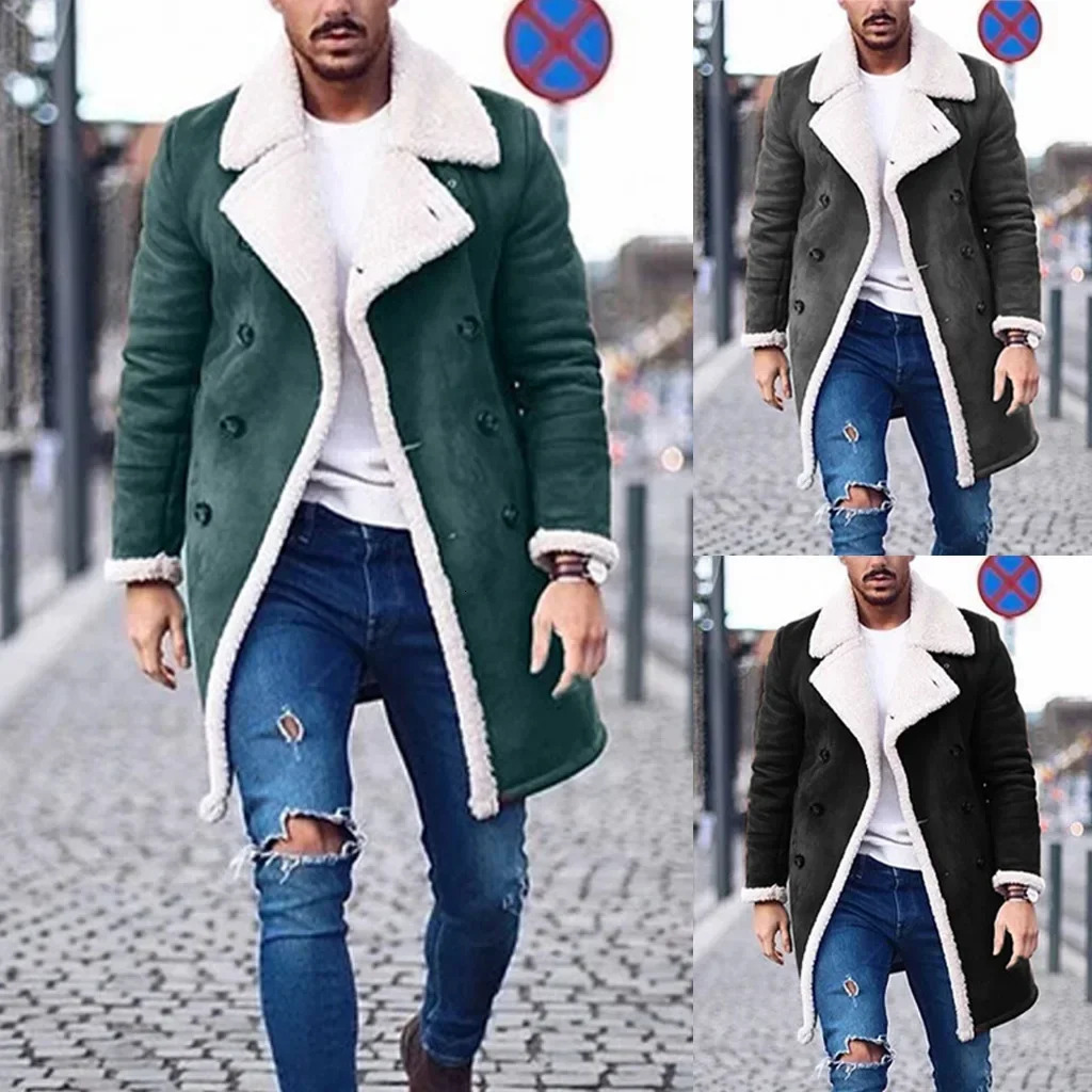 2025 Mens Clothing Fashion Loose Jackets Winter Polar Fleece Casual Warm Jacket Buttons Coat Men Outwears 250107