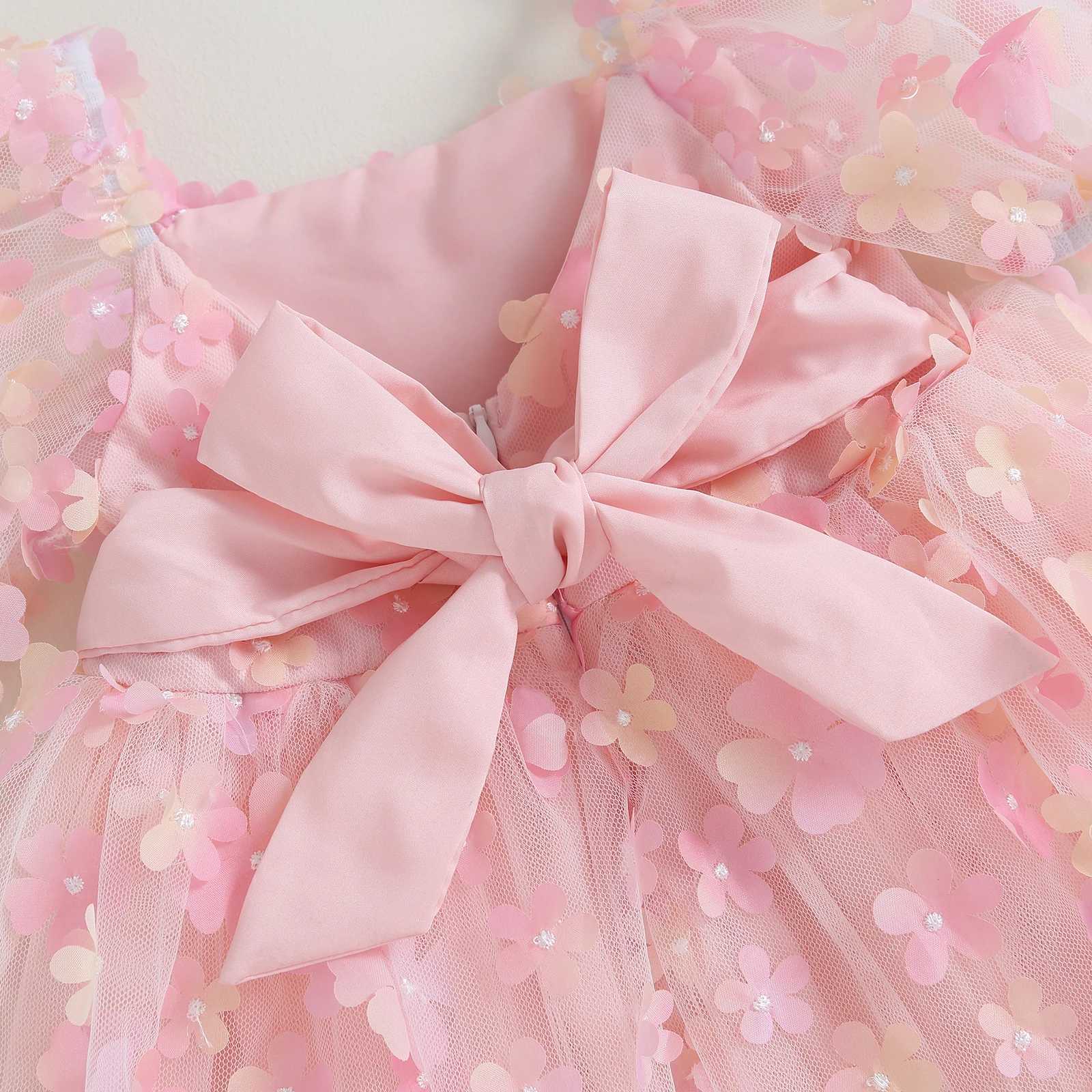 1-6Y childrens baby dress childrens floral chiffon Tutu Par wedding girls birthday dress summer clothing W250111