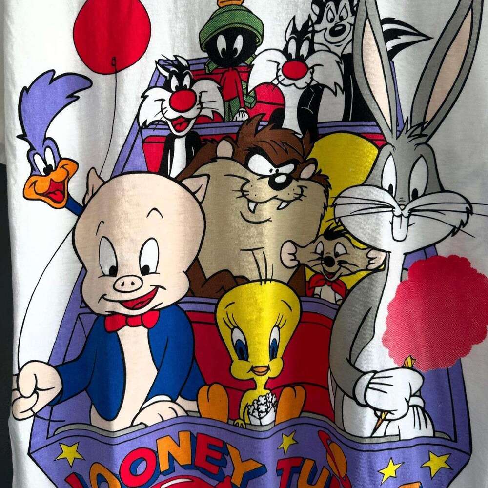 Looney Tunes Cartoon Anime Printed Short Sleeve American Nostalgic Loose Versatile T-shirt Cute Top