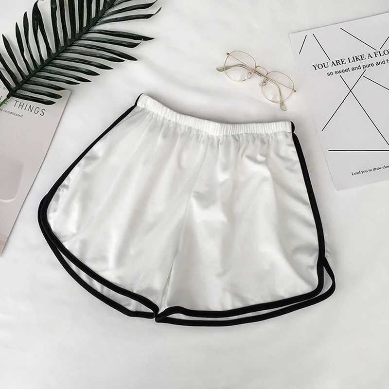 New Summer High Street Sport Yoga Shorts Women Running Fitness Shorts Solid Soft Beach Casual White Egde Shorts Hot FemaleXJ250111