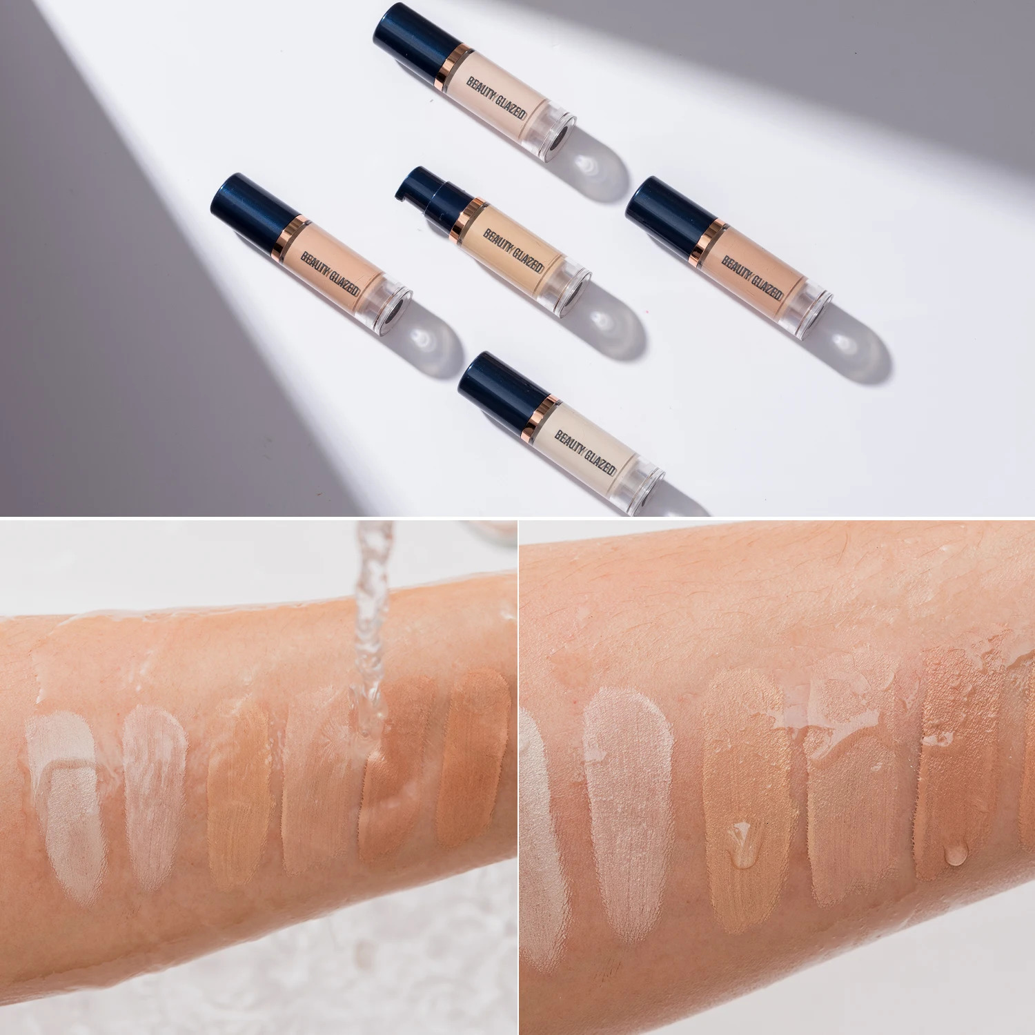Beauty Glazed 6 Color Liquid Foundation Concealer Full Coverage LongLasting Waterproof Natural Effect 241230