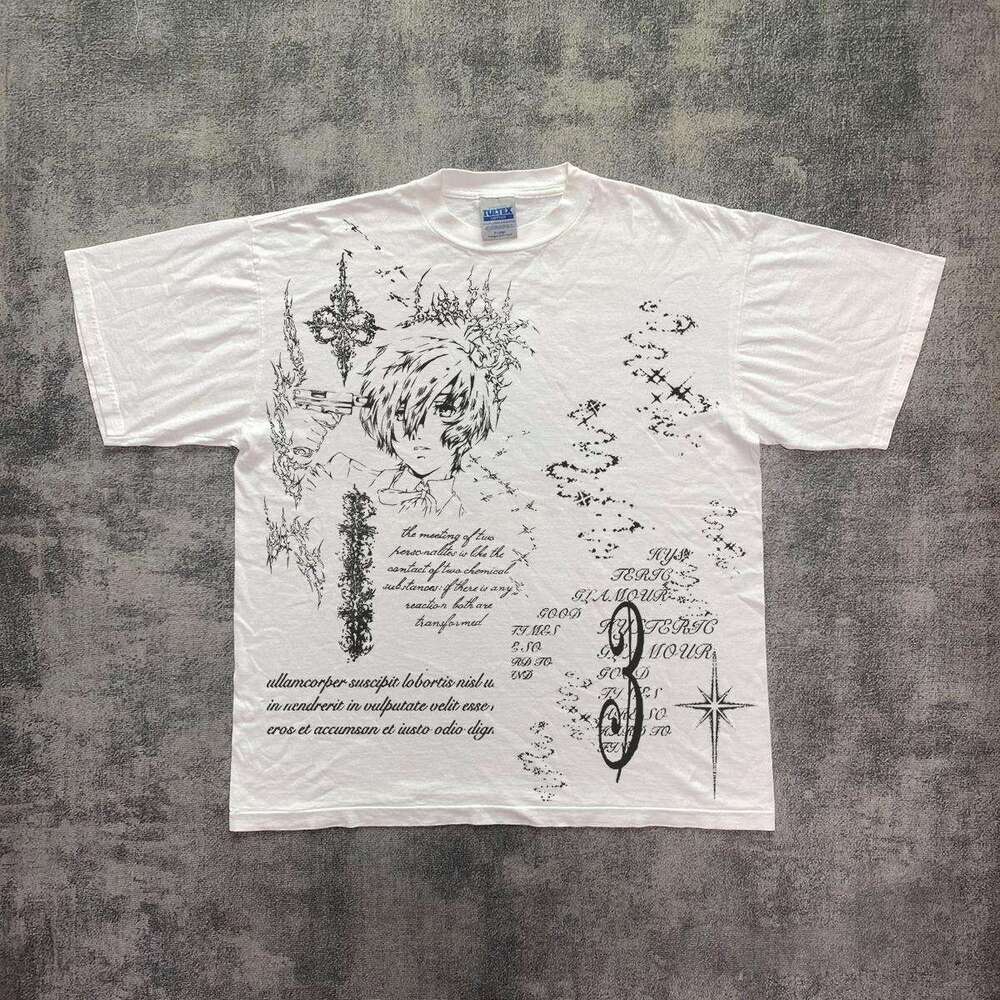 Inspiration washed nostalgic hip-hop high street cool casual unisex men's round neck short sleeved T-shirt