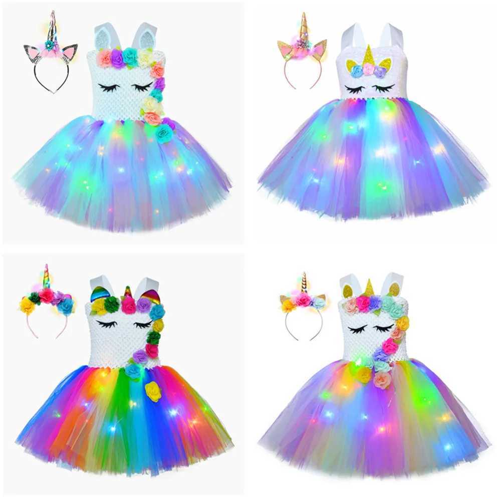 Girls Clothing Tutu Princess Par Dress with LED Light Birthday Par Role Playing Clothing Girls Clothing W250111