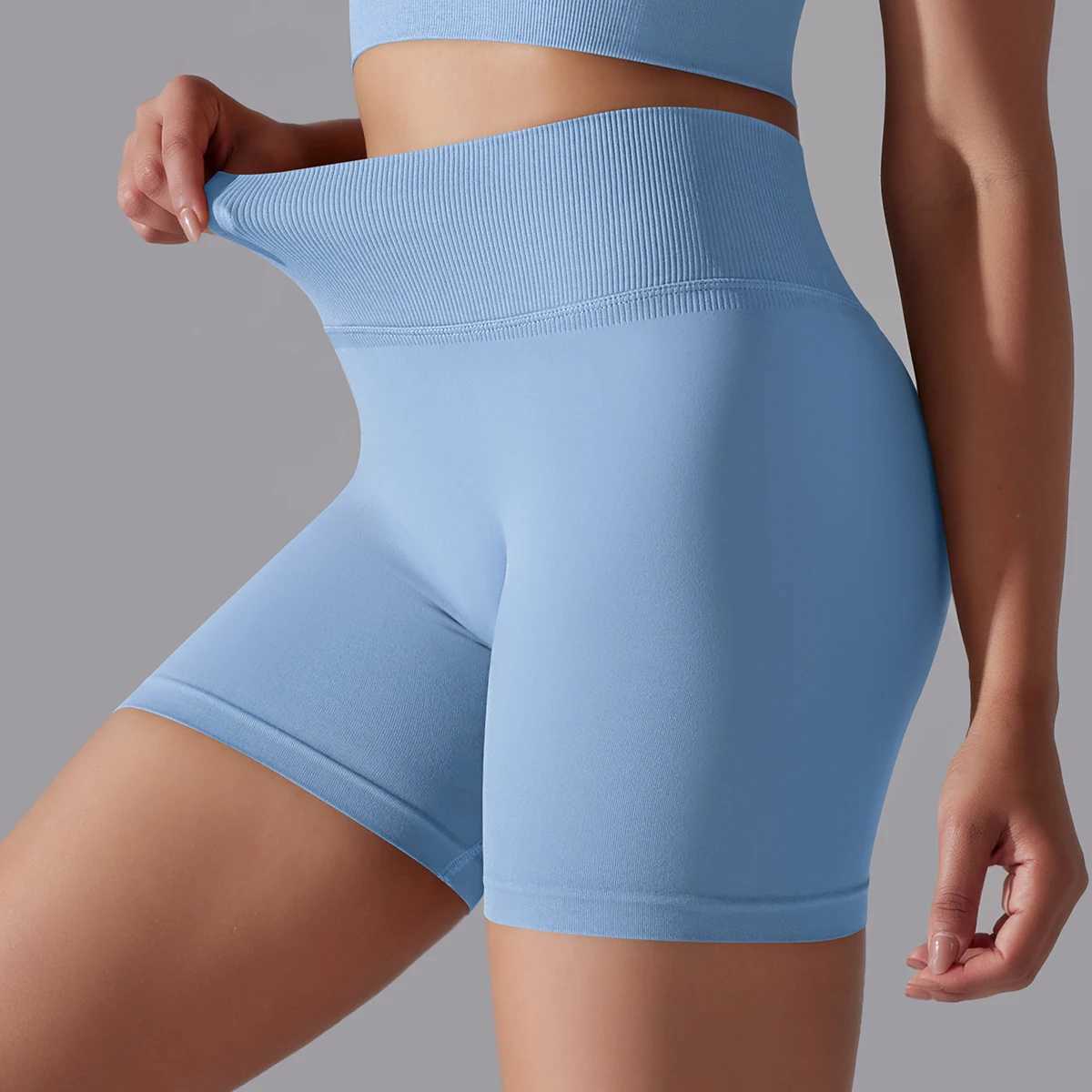 Women Yoga Clothing Sports Shorts High Waist Push Up Gym shorts Leggings Seamless Solid Yoga Shorts Women Clothing 11 ColorsXJ250111