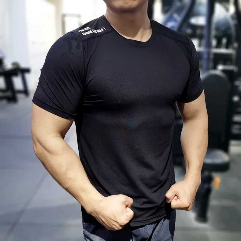 Sports T-shirt mens short sleeved quick drying clothing summer sweat absorption breathable training running gym fitness clothing W250111