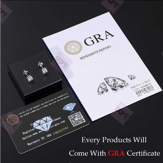 Hiphop Stud Earrings 5mm Iced Out VVS Moissanite Diamond Cluster Round Cut Custom Moissanite Earrings