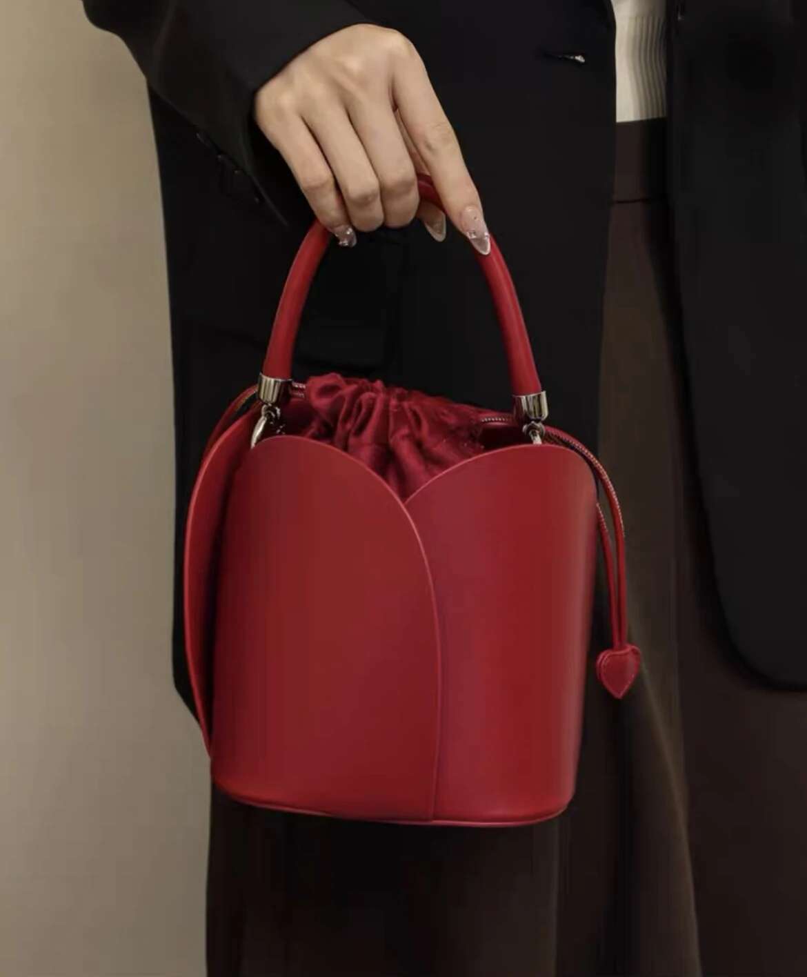 Autumn/Winter Women New Versatile Bucket Bag For Women, Single Shoulder Crossbody Handheld Bag, Vegetable Bask