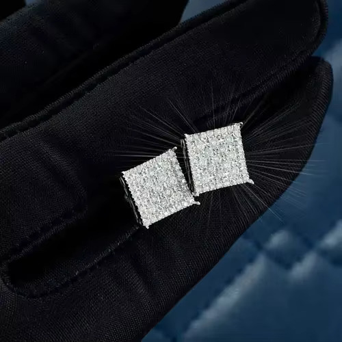 Trendy Moissanite Stud Perfect Gift Weddings and Anniversaries VVS Clarity Dia Earrings for Sale