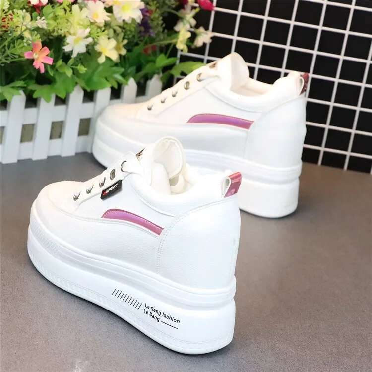 10CM Women's Sneakers Spring Sequined Casual Women Platform Heels Wedges Height Increasing Vulcanized Shoes