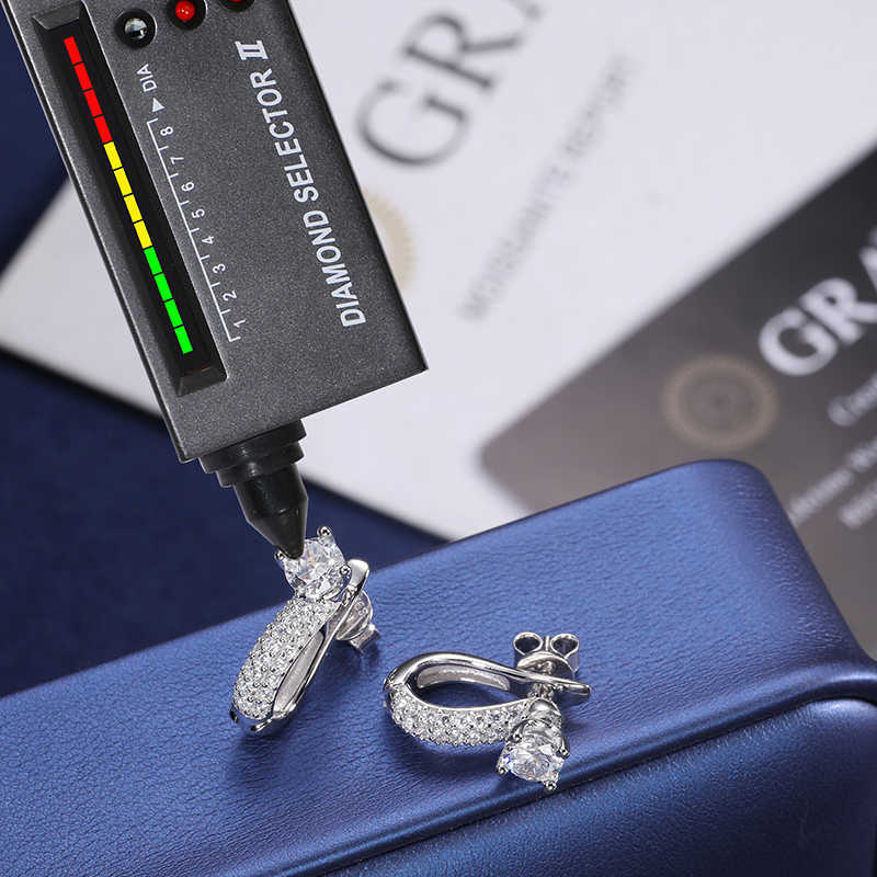 Stunning Fashion Design 925 Sterling Silver D Color Moissanite Detachable Hoop Earrings Convertible Stud Earring