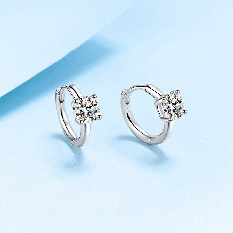 Fashion 925 Sterling Silver Women Earrings Fine Jewelry Wholesale GRA Certificate 1CT Moissanite Diamond Earrings