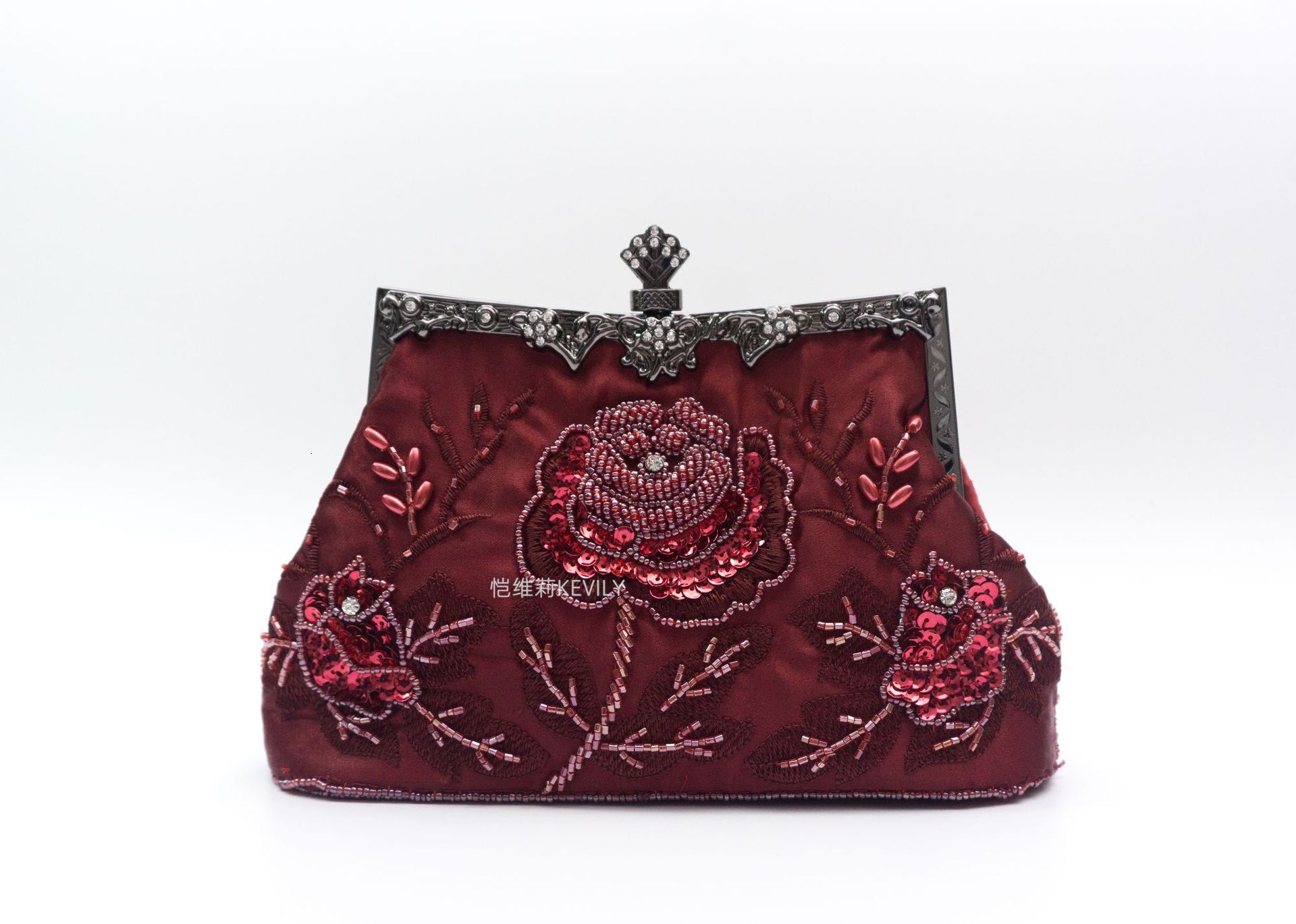 Kaveri Pearl Embroidery Handmade Designer Handbag Qipao Women's Evening Embroidered Handheld Bag