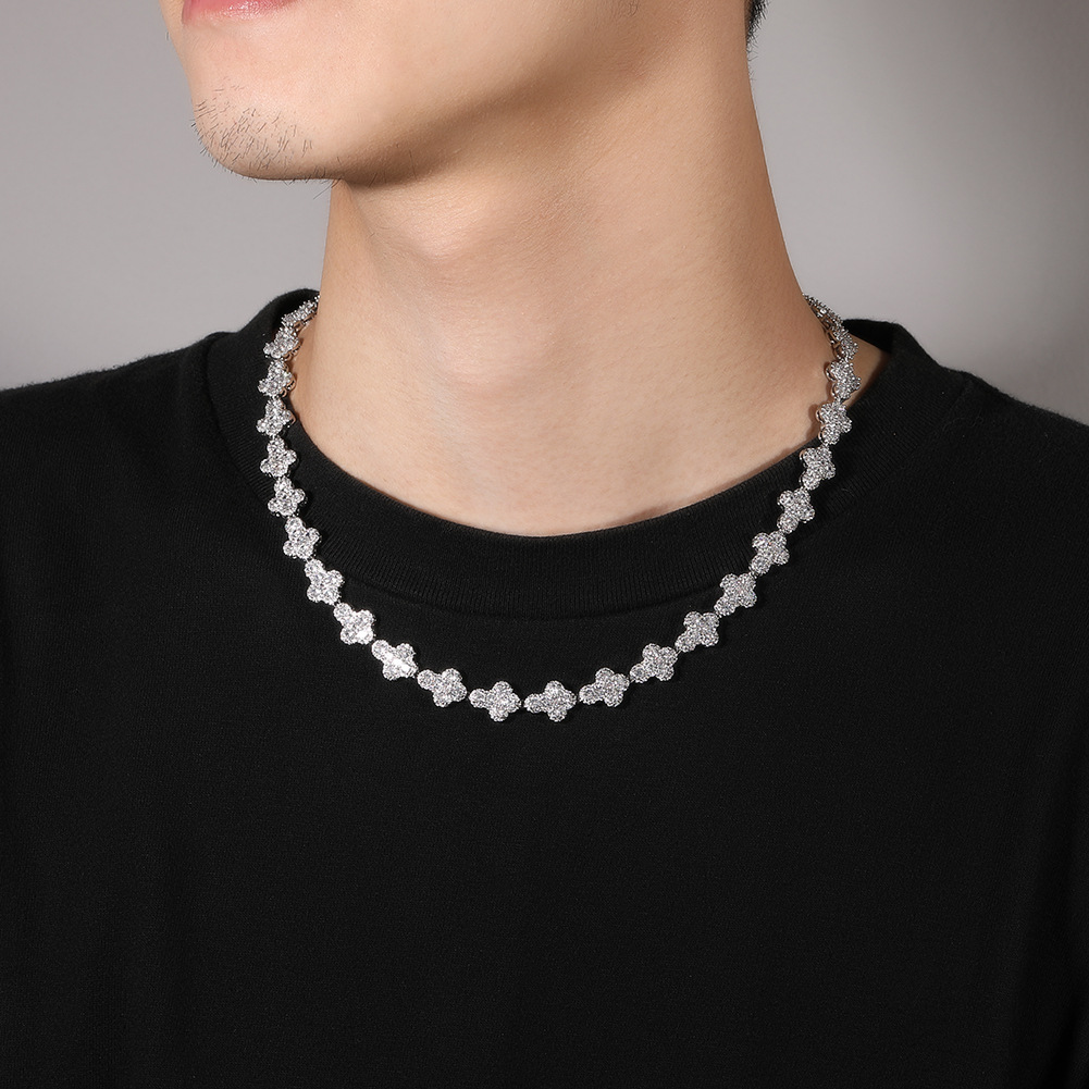 Hip Hop Cross Tennis Chain Cuban Chain Necklace Bracelets 5A CZ Stones Gold plated Jewelry Set