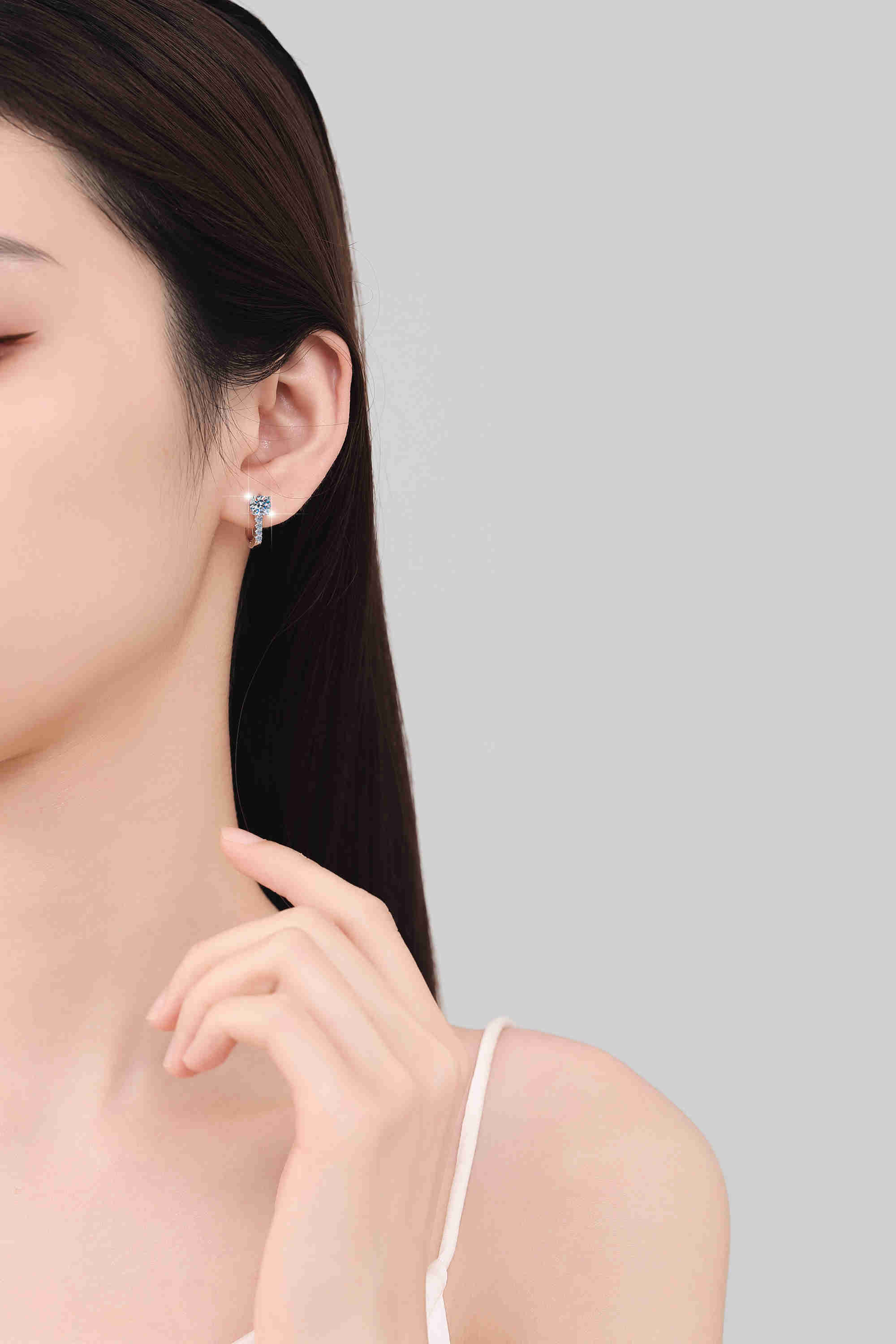 Fiend Jewel 0.5Ct Hoop Earrings S925 silver jewelry fashion design GRA Test drill pen Diamond VVS1 Moissanite Stud earrings