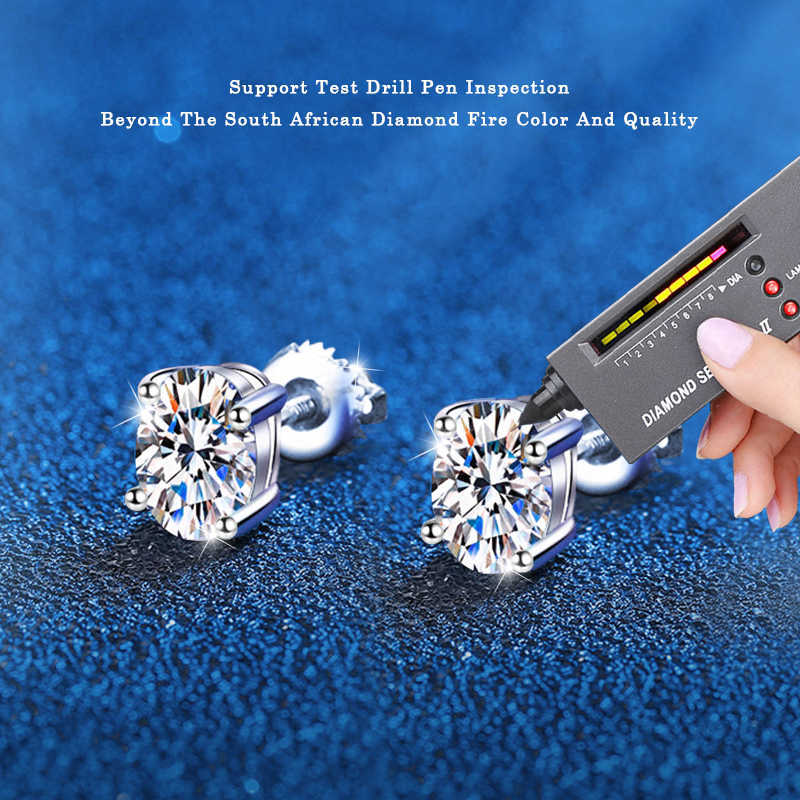 Oval Moissanite Stud Earrings For Women 925 Sterling Silver Sparkling Diamond Earring Wedding Jewelry