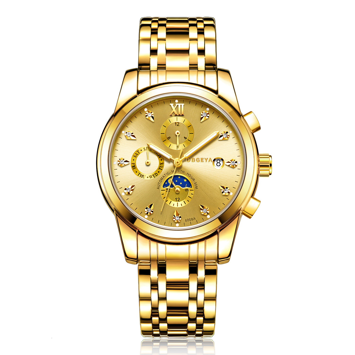 Men's Fashionable Business Watch with Date and Multiple Functions Automatic Mechanical Movement